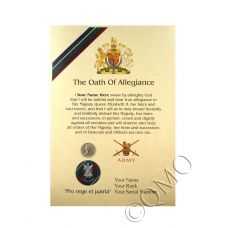 Queens Own Cameron Highlanders Oath Of Allegiance Certificate